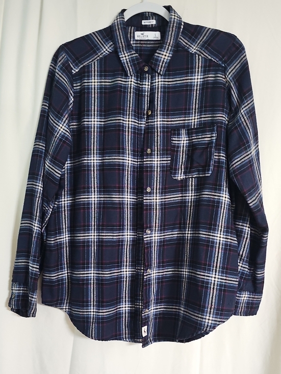 Hollister Tops - Hollister Womens Navy Plaid Button-Up Shirt